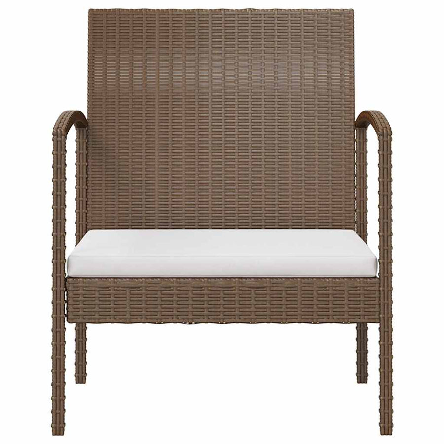 16 Piece Garden Lounge Set with Cushions Poly Rattan Brown