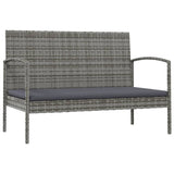 8 Piece Garden Lounge Set with Cushions Poly Rattan Grey - Side View