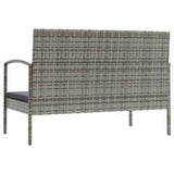 8 Piece Garden Lounge Set with Cushions Poly Rattan Grey - 45-Degree Angle