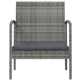 8 Piece Garden Lounge Set with Cushions Poly Rattan Grey - Close-Up Angle