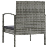 8 Piece Garden Lounge Set with Cushions Poly Rattan Grey - Low Angle