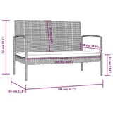 8 Piece Garden Lounge Set with Cushions Poly Rattan Grey
