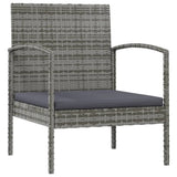 16 Piece Garden Lounge Set with Cushions Poly Rattan Grey - Rear View