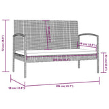 16 Piece Garden Lounge Set with Cushions Poly Rattan Grey