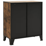 Storage Cabinets 2 pcs Rustic Brown 72x36x82 cm Metal and MDF - Rear View