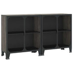 Storage Cabinets 2 pcs Grey 72x36x82 cm Metal and MDF