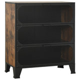 Storage Cabinets 2 pcs Rustic Brown 72x36x82 cm Metal and MDF - Side View