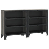 Storage Cabinets 2 pcs Grey 72x36x82 cm Metal and MDF - Front View