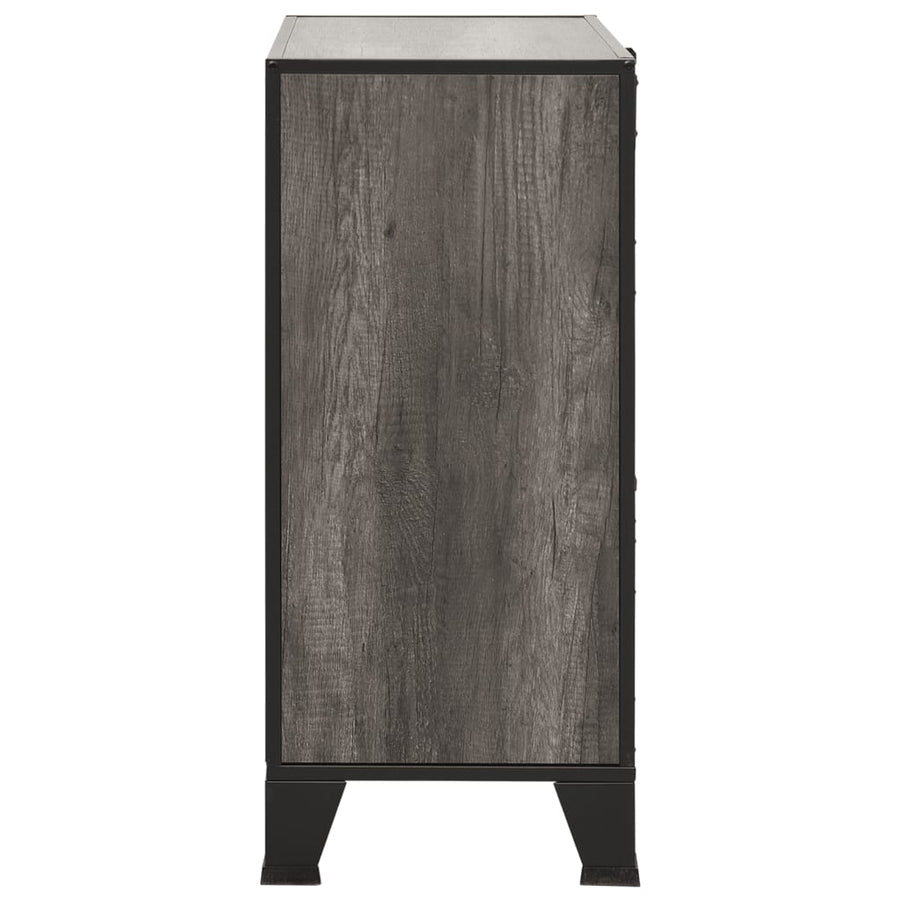Storage Cabinets 2 pcs Grey 72x36x82 cm Metal and MDF