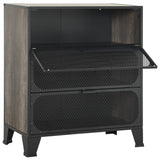 Storage Cabinets 2 pcs Grey 72x36x82 cm Metal and MDF