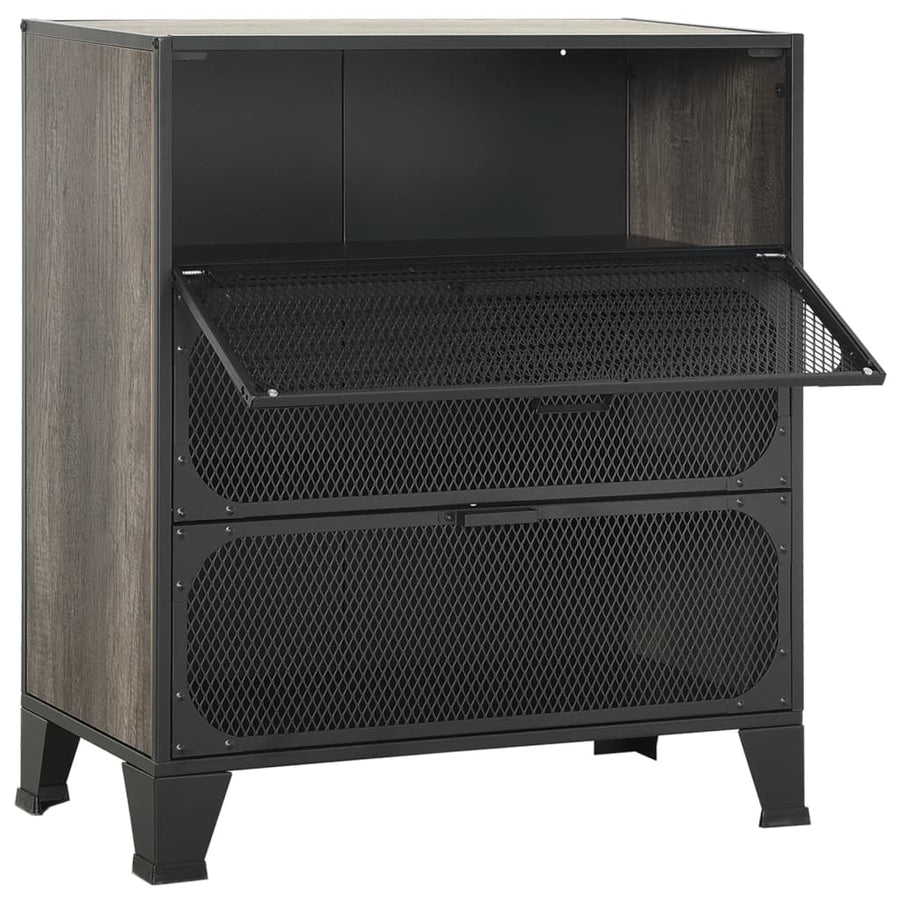 Storage Cabinets 2 pcs Grey 72x36x82 cm Metal and MDF