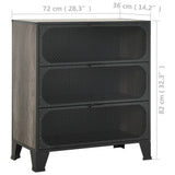 Storage Cabinets 2 pcs Grey 72x36x82 cm Metal and MDF