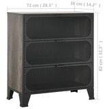 Storage Cabinets 2 pcs Grey 72x36x82 cm Metal and MDF - Extra Image