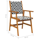 Garden Chairs 4 pcs Solid Acacia Wood - Rear View