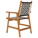 Garden Chairs 8 pcs Solid Acacia Wood - Rear View