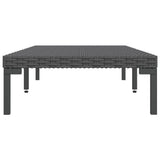 Garden Coffee Table Dark Grey Half Round Poly Rattan - Top-Down View