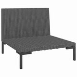 Garden Sofa with Cushions Half Round Poly Rattan