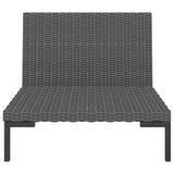 Garden Sofa with Cushions Half Round Poly Rattan - Top-Down View