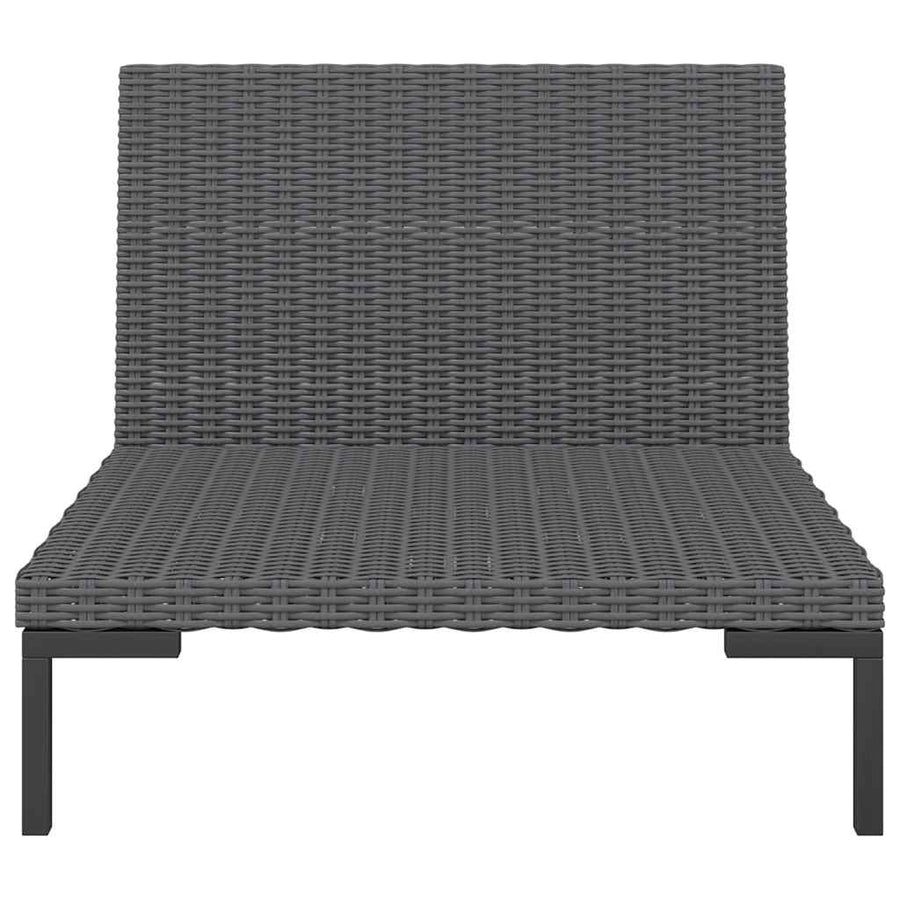 Garden Sofa with Cushions Half Round Poly Rattan