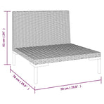 Garden Sofa with Cushions Half Round Poly Rattan