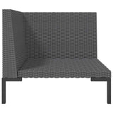 Garden Sofa with Cushions Half Round Poly Rattan - Top-Down View