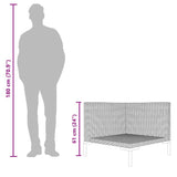 Garden Sofa with Cushions Half Round Poly Rattan - Close-Up Angle