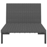 Garden Sofas 2pcs with Cushions Half Round Poly Rattan - 45-Degree Angle