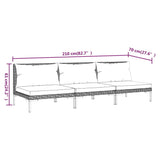 Garden Sofas 3pcs with Cushions Half Round Poly Rattan - Extra Image