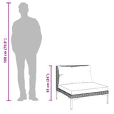 Garden Sofas 3pcs with Cushions Half Round Poly Rattan - Extra Image