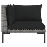 Garden Sofas 2pcs with Cushions Half Round Poly Rattan