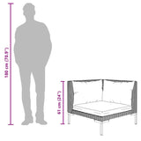 Garden Sofas 2pcs with Cushions Half Round Poly Rattan - Extra Image