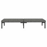 3 Piece Garden Lounge Set Dark Grey Half Round Poly Rattan
