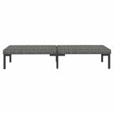 3 Piece Garden Lounge Set Dark Grey Half Round Poly Rattan - 45-Degree Angle