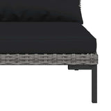 3 Piece Garden Lounge Set Dark Grey Half Round Poly Rattan - Extra Image