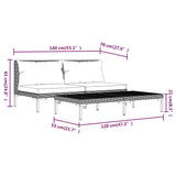 3 Piece Garden Lounge Set Dark Grey Half Round Poly Rattan - Extra Image
