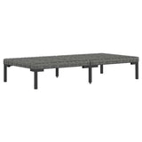 3 Piece Garden Lounge Set Dark Grey Half Round Poly Rattan - Top-Down View