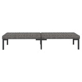 3 Piece Garden Lounge Set Dark Grey Half Round Poly Rattan - 45-Degree Angle