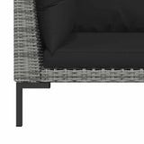 3 Piece Garden Lounge Set Dark Grey Half Round Poly Rattan - Extra Image