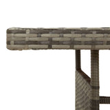 Garden Table Grey 160x70x72 cm Poly Rattan & Solid Acacia Wood - Top-Down View