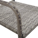 Garden Dining Chairs 2 pcs Stackable Grey Poly Rattan - Rear View