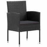 Garden Chairs with Black Cushions 2 pcs Black Poly Rattan