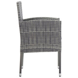 Garden Chairs with Dark Grey Cushions 4 pcs Grey Poly Rattan - Top-Down View
