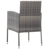 Garden Chairs with Dark Grey Cushions 4 pcs Grey Poly Rattan - 45-Degree Angle