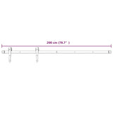 Sliding Door Hardware Kit 200 cm Steel White