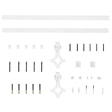 Sliding Door Hardware Kit 200 cm Steel White - Top-Down View