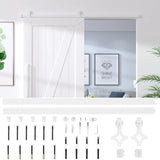 Sliding Door Hardware Kit 200 cm Steel White - Rear View