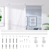 Sliding Door Hardware Kit 183 cm Steel White - Rear View