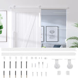 Sliding Door Hardware Kit 200 cm Steel White - Rear View