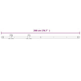 Sliding Door Hardware Kit 200 cm Steel White - Close-Up Angle