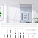Sliding Door Hardware Kit 200 cm Steel White - Rear View